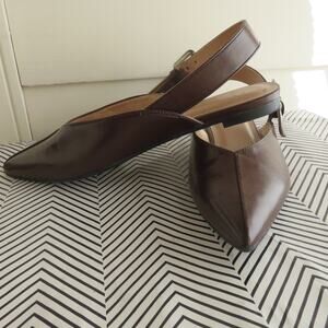 A New Day Shoes Women's Size 7.5 Brown Slingback Flats Memory Foam RN17730